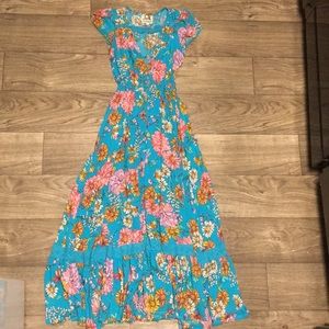 Flowy cottagecore boho peasant white witch dress